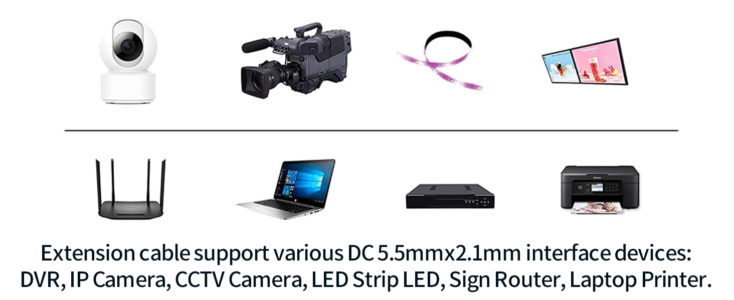 dc5521 DC Power Pigtails Cable cord WIDE COMPATIBILITY with various devices