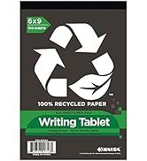 KAISA Writing Tablets Steno Pads, 6"x9" Wide Ruled Notepads, White Recycled Paper Legal Pads, 100...