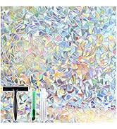 rabbitgoo Window Privacy Film Stained Glass Rainbow 3D Prism Decorative Iridescent Window Sticker...