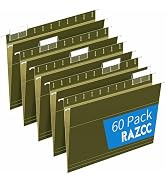 Hanging File Folders, RAZCC 60 Pack Reinforced Hanging Folders Letter Size, Designed for Bulky Fi...