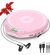 Portable CD Player for Car: Kegaudio with Earphones Anti-Skip LCD Display Personal Disman Disc Pl...