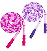 TYSISKNO Jump Rope for Kids Girls and Boys, Soft Beaded Jump Ropes, Adjustable Skipping Rope, Tan...