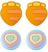 GORGECRAFT 4PCS 2 Styles Heart Thumb Grips Cute Silicone Joystick Caps Carrot Food Analog Joy Con...