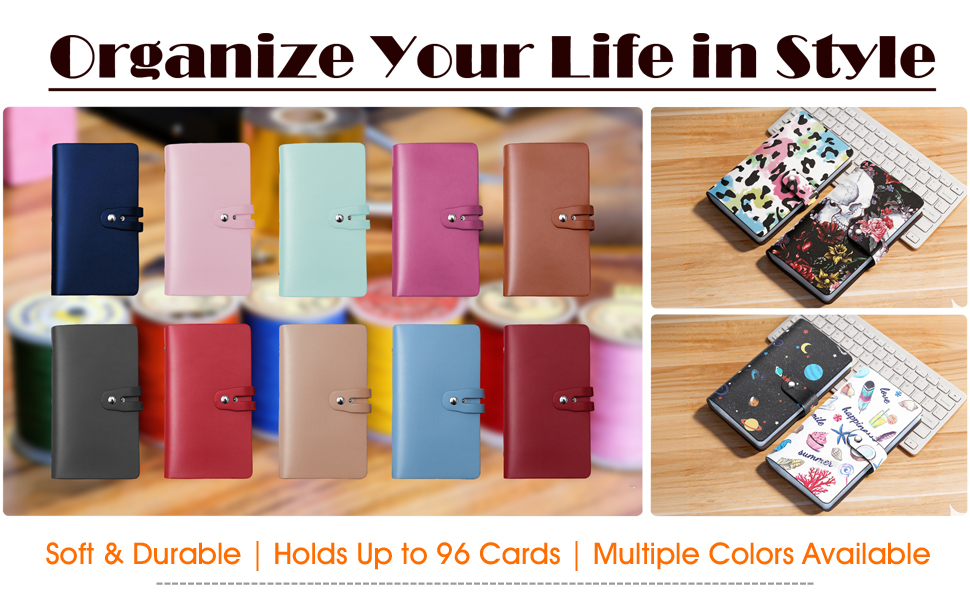 Large capacity leather credit card organizer and business card holder