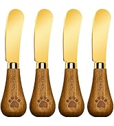 Standing Butter Spreader Knife Gold Butter Knives Set of 4 Cheese Spreader Knives Stainless Steel...