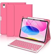 CC Store for iPad A16 11th 10th Generation Case with Keyboard - Detachable Folio Keyboard Cover w...