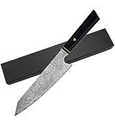 8 Inch Kiritsuke Knife Ebony handle Damascus Vg10 67 Layers Japanese Chef Knives with Sheath (Ebo...