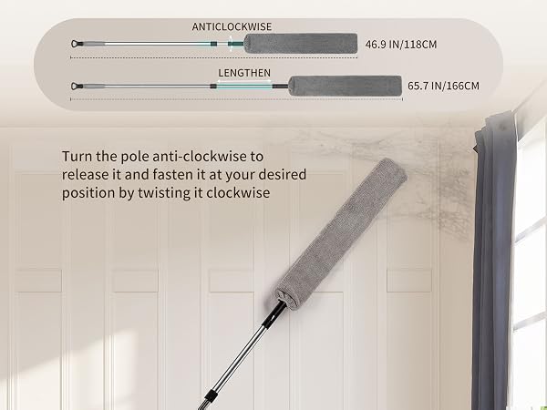 MR.SIGA Microfiber Long Duster Refills, Detachable and Washable Duster for Gap Cleaning, 4 Pack