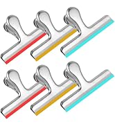 HOUSE AGAIN 6 Pack Stainless Steel Chip Bag Clips Covered with Colorful Silicone - NO More Sharp ...