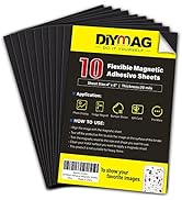 DIYMAG Magnetic Adhesive Sheets,4 x 6 10 Pack Photo Mat Cuttable Magnets Flexible Magnet Sheet fo...