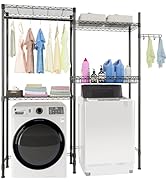 Golpart Over Washer and Dryer Shelves,Laundry Room Storage Organization Clothes Drying Rack,4 Tie...