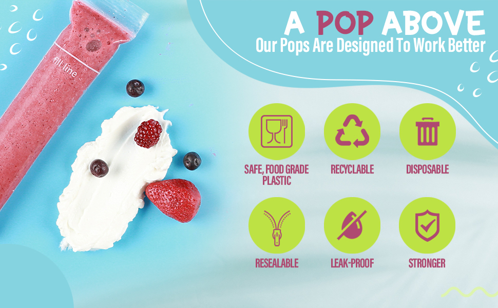 Frozip 125 Disposable Ice Popsicle Mold Bags