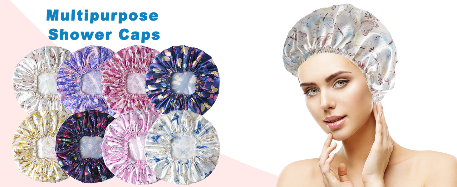 4 PCS Double Layer Shower Caps