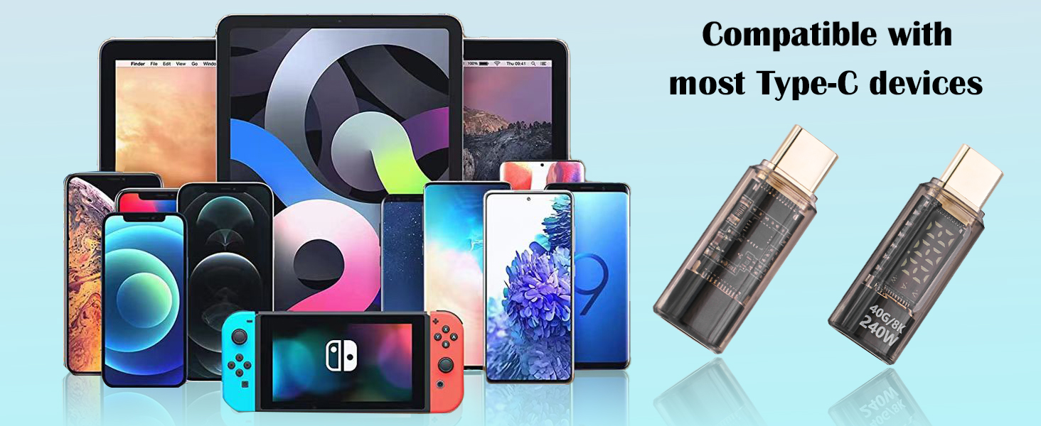 transparent usb c adapter power meter tester usb c converter type c adapter connector