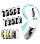Embossing Label Maker with 15PK Color Tapes, Embossed Label Maker Machine with Tapes, Retro 3D Vi...