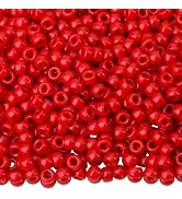 NUKAYAI 1000Pcs Red Pony Beads 6x9mm Perler Bulk Beads for Bracelets Crafts, Plastic Beads Kit, H...