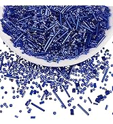 BEEFLYING 1 Pack Assorted Glass Seed Beads Bugle Beads Tube Beads for Jewelry Making 1.5-4.5mm Tu...