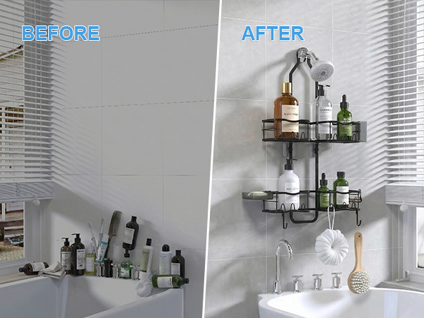 Black shower caddy