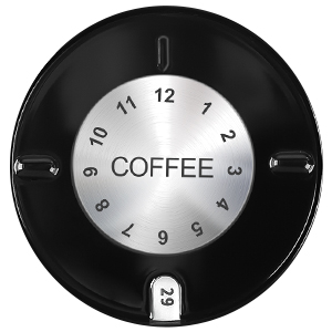 the coffee alarm clock is a unique design that is made of metal and has a clock face.