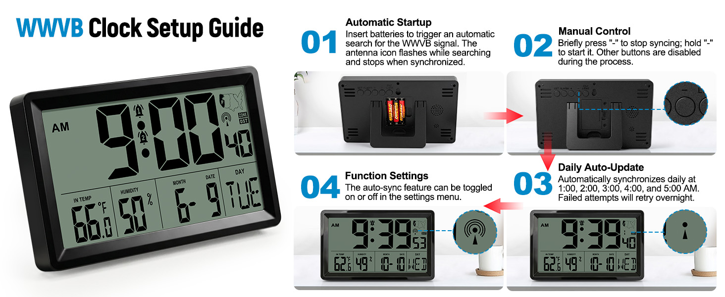 Atomic Clock with Outdoor and Indoor Temperature