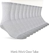 Fruit of the Loom Men’s Work Gear Cushioned Crew Socks 10 Pair
