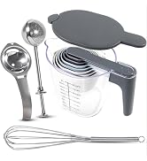 Recogwood 13-Piece Measuring Cups and Spoons Set with Flour Duster, Egg Separator, and Whisk, BPA...