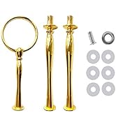 Happy Will 3 Tier Round Metal Cake Stand Holder Heavy Duty Fruit Plate Handle Fittings Hardware R...