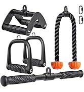 SELEWARE Triceps LAT Pulldown Attachments Home Gym Workout Accessories with Non-Slip Soft Rubber ...