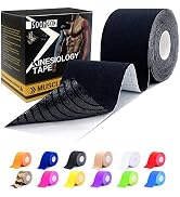 SOON GO Kinesiology Tape Pro 1/2/5 Rolls, 2 Inch High Elasticity Sports Tape Therapeutic Pain Rel...