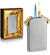 Kantion Dual Flame Lighter, Switchable Torch Jet Lighter & Soft Flame Lighter, Refillable Butane ...