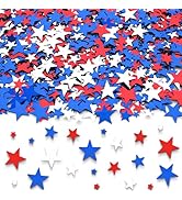 60g/2.1oz Patriotic Star Confetti - Bulk Red, White, and Blue Metallic Foil Twinkle Stars Sequins...