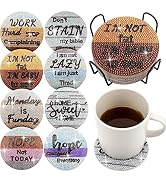 Eisdroma 8 Pcs Diamond Painting Coasters, Diamond Art Coasters Kits with Holder, DIY Diamond Dotz...