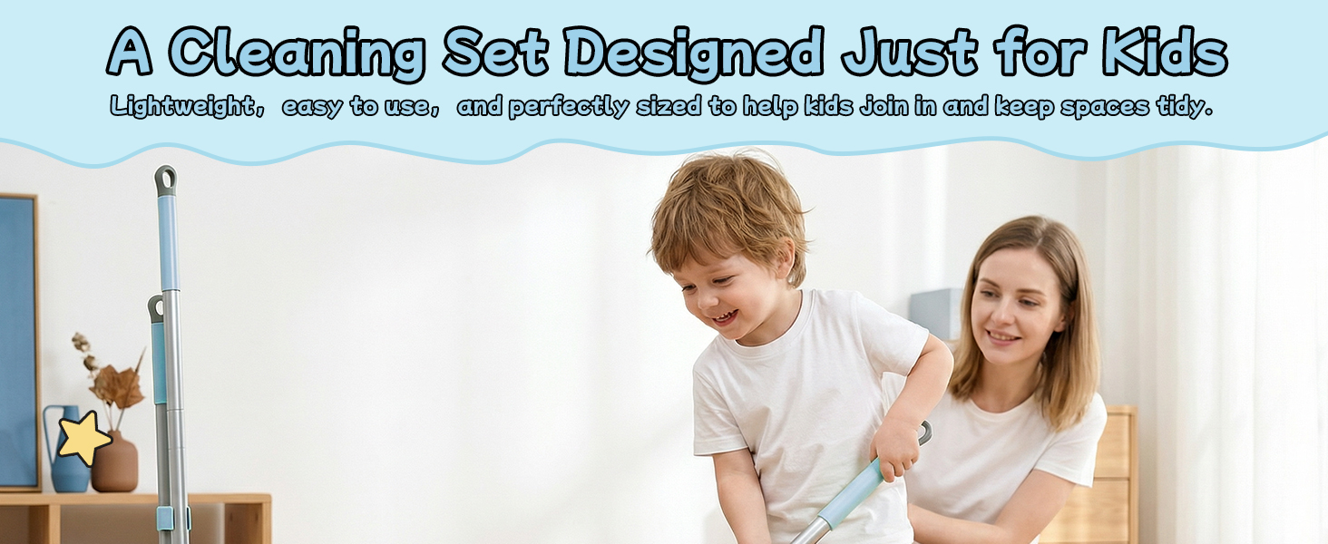 Kids Mini Broom Set (Blue)