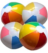 rightlee 4 Pack Inflatable Beach Balls for Kids & Adults, Pool Toys for Summer Party, Water Games...