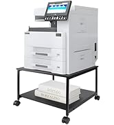 EMERIT 2-Tier Under Desk Printer Stand w/Storage - 19.5x19.5x12.8''Heavy Duty Rolling Cart, Mobil...