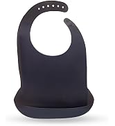 Vynusio Silicone Bib for Senior Adults 2 Pack Cloth Protector Waterproof Easy Clean Deep Grey + L...