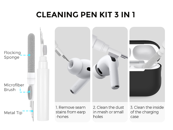 AirPods Pro 3 Case Cover (2025) with Cleaning Kit Soft Silicone AirPods Pro 3rd Generation Case
