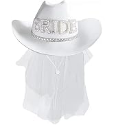 Delphinus Bridal Cowboy Hat, Bronzing Bride Cowgirl White Velvet Fur Veil Favors Women Felt Party...