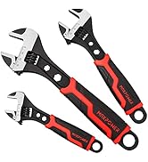 MAXPOWER Adjustable Wrench, Drop Forged Cr-V Steel, Small Spanner Wrenches Set 6 inch 8 inch 10 inch