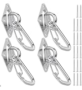 TooTaci 4Pack Hammock Hooks Heavy Duty, M10 304 Stainless Steel Pad Eye Hooks with 10mm Closed Sn...
