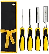 DOWELL Wood Chisel Tool Set 4pc Sturdy Chisel, 1/4 inch,1/2 inch,3/4 inch,1 inch with Carpenter P...