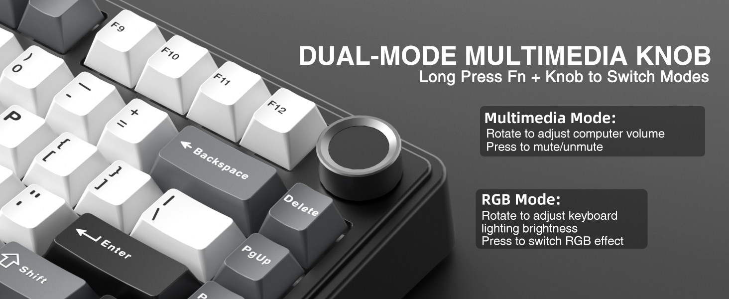 RGB backlit multifunction control knob compact tkl keyboard RGB keyboard