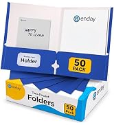 Enday Paper Folders with Pockets (50 Pack) Pocket Folders, 2 Pocket Paper Folders Letter Size, Da...