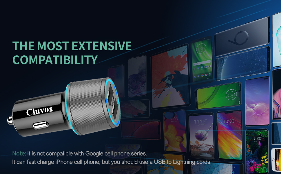 Cluvox USB C car charger for samsung galaxy a20