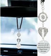 Rislobx Angel Wings Car Charm, Car Rear View Mirror Hanging Ornament, Metal Angel Wings Pendant M...