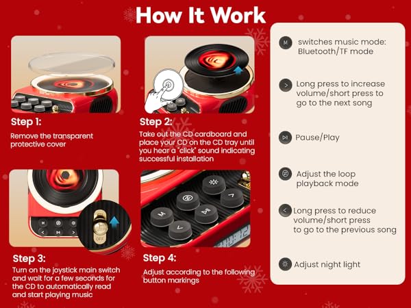 CD Player with Bluetooth Speakers