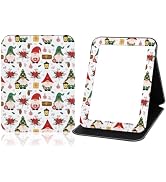 PDOZV Folding Mirror Portable, Travel Makeup Compact Personal Hand Mirror PU Portable Adjustable ...