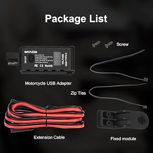 BATIGE SAE To USB Adapter Motorcycle USB Charger Type C and USB 3.0 package