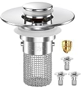 STILLM Bathroom Sink Drain Strainer,Pop Up Sink Stopper with Removable Stainless Steel Hair Catch...