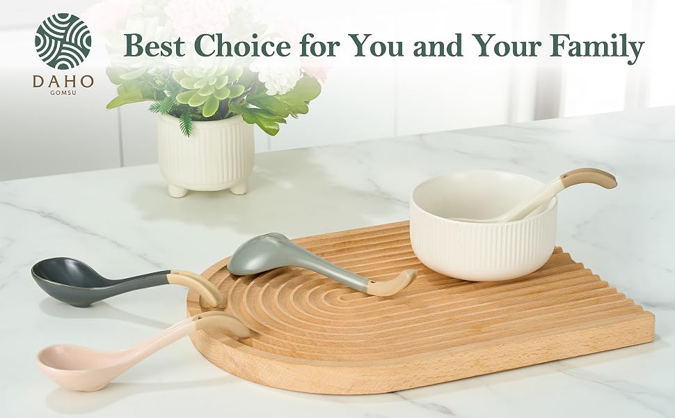 Asian Ceramic Soup Spoons